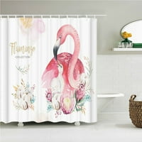Vodootporne kupaonske zavjese za ptice Flamingo, biljna zavjesa za tuširanje, dekor s 3-inčnim ispisom, zaslon