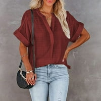 Ženske ljetne majice-majice S Plus veličinom, modna tunika s izrezom u obliku slova B, majice, ležerna bluza s
