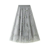 Til suknje za žene visokog struka, slojevita midi suknja s printom vretenca, retro mrežasta ljetna midi suknja