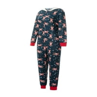 Božićne onečijine pidžame za obiteljski Xmas PJS podudarni set, blok crtanih filmova u boji, kombinezon s kapuljačom