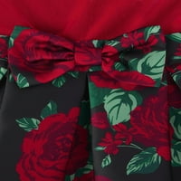 Dječja haljina za djevojčice od velura u cvijetu s ružama, veličine 4-16