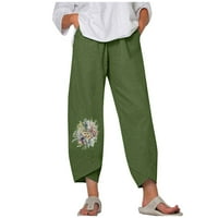 Široke sportske hlače u donjem rublju, ženske široke hlače Pune dužine, ljetne Ležerne pamučne lanene hlače s