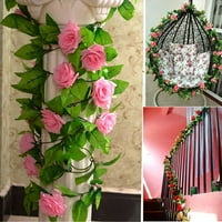 Lažna cvjetna loza realističnog izgleda Ukrasna Tkanina vanjska imitacija ružičaste cvjetne loze za dom