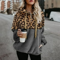 Ženske kapute Plus Size Leopard hoodie s patentnim zatvaračem dukserice s dugim rukavima vrhovi