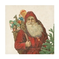 Portfelj divljih jabuka viktorijanski Djed Božićnjak ulje na platnu