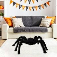Fiud Halloween Dekor, Halloween Spider Simulacija paukov Giant Plush Spider Ornament, Crni mekani dlakavi zastrašujući