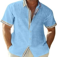 Nolla muške ljetne košulje gumb Down Down bluza rever vrat vrhovi muškarci obična majica majice kratke rukave