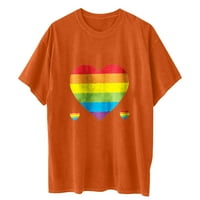 Korzet majice za žene, ženski Casual majica kratkih rukava s printom majica majica s okruglim vratom za žene narančasta;