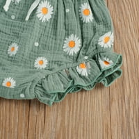 Ljetna odjeća za djevojčice u cvijetu tratinčice, vrhovi bez rukava s volanima na dnu i kratke hlače u obliku
