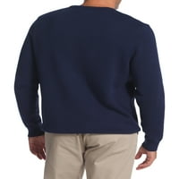 Pamučni jednobojni džemper s okruglim vratom klasičnog kroja za muškarce