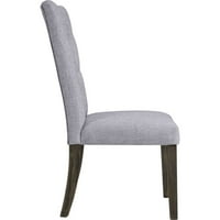 Bočna stolica od 70168 sive tkanine i sivog hrasta