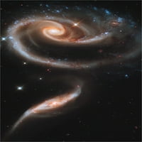 Kozmički plakat s ružom napravljenom od galaksija, umjetnički tisak