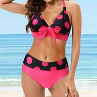 Dvodijelni ljetni Ženski kupaći kostimi, Ženski kupaći kostim bikini s printom veličine plus kupaći kostim odjeća