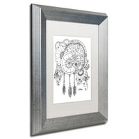 Zaštitni znak likovna umjetnost Crescent Moon platno umjetnost KCDoodleart White Matte, Silver Frame