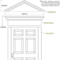 Ekena Millwork 90 Donja širina 1 2 Gornja širina 12 H 1 4 P Craftsman Crosshead W Deco Keystone