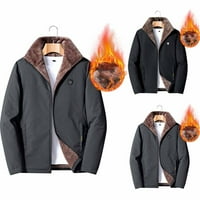 Muška Zimska topla debela jakna od flisa, Muški kaput, Muška vanjska odjeća, Muška siva jakna