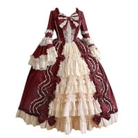 Modna ženska Vintage gotička dvorska haljina s suknjom za tortu od čipke