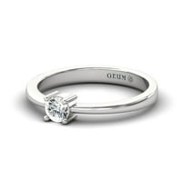 Prsten za pasijans zaručnički prsten od čistog zlata od 14 karata pravi dijamantni prsten za djeveruše poklon
