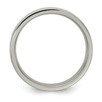 Čvrsta siva titanij muški plavi anodizirani ravni prsten Comfort At Comfort, Veličina 5.5