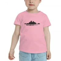 Slatke majice za malu djecu siluete grada Portlanda Oregona za dječake i djevojčice