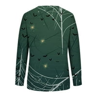Ženska majica za Noć vještica, pulover s uzorkom paukove mreže jesen-zima, ležerni top dugih rukava, majica s