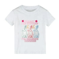 Odjeća za djevojčice ljetna jednobojna odjeća za malu djecu s printom zeca iz crtića jurim vrhovi za djevojčice