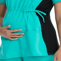 Scrubstar ženski rayon ponte bočna ploča fleksibilno rastezanje materinskog maka mock-omot pilinga vrh