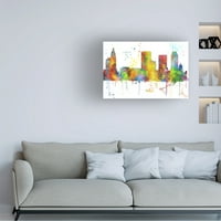 Marlene Watson 'Tulsa Oklahoma Skyline mclr 1' Canvas Art