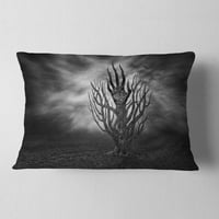 Designart Cry of Hand - Abstract Throw Pillow - 12x20