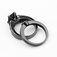 Crni gotički prstenovi za žene, Goth je stvorio ametist jedinstveni crno zlato zaručnički zaručnički zaručnički
