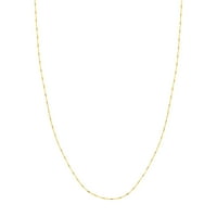 Ogrlica od žutog zlata od 14 karata, duga 24 inča, s perlicama i kabelskim vrpcama - žensko