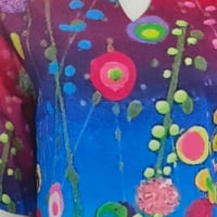 Lanena Haljina, ženska ležerna majica s jednodijelnim krojem, Midi haljina s grafitima kratkih rukava, ljetne