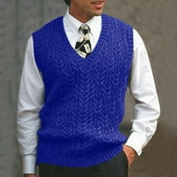 Džemper prsluk muški jesen / zima casual jednobojni pleteni bez rukava s izrezom u obliku slova u