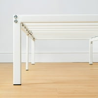 Okvir kreveta s metalnom platformom od 14, čelične letvice za teške uvjete rada, bijela, MND