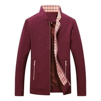 Muški bluza moda ležerna čvrsta boja tanka kapka manje ovratnika kaputa gornja bluza jakna