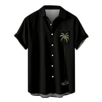 Muške majice muške ljetne modne Ležerne košulje u havajskom stilu s kratkim rukavima u crnoj boji, u boji, u boji,