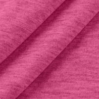 Ženske majice, Ženska bluza s dugim rukavima, Ležerne obične ljetne košulje s okruglim vratom, ružičaste, 4 inča