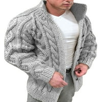 Muška gornja odjeća A. M. kaput dugih rukava jednobojni kardigan džemper Muška pletena jakna otvorena sprijeda