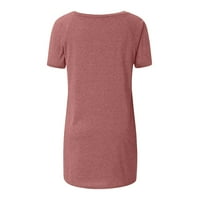 Topovi za žene Plus Size majice modne ženske Ležerne majice s okruglim vratom s cvjetnim printom bluze s kratkim