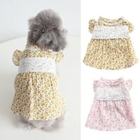 Slatka pamučna haljina za pse-slatka odjeća s cvjetnom suknjom za pse-savršena za aktivnosti na otvorenom