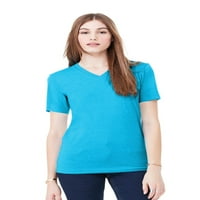 Ženska majica s kratkim rukavima s V-izrezom