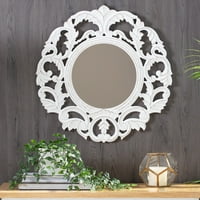 Bijelo izrezbareno ogledalo