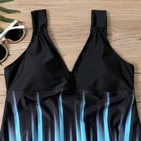 Bikini ženske pripijene Sling gaćice s printom i prorezom Plus size Ženski kupaći kostimi plavi 3 inča