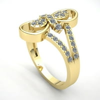 1,5-karatni zaručnički prsten s okruglim dijamantom od 10-karatnog ružičastog, bijelog ili žutog zlata od 10-karatnog