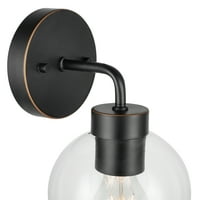 1-brončana Zidna svjetiljka utrljana laganim uljem s prozirnim staklenim sjenilom, 44615