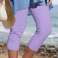 Ženske Capri hlače Plus size capri tajice Plus size ugrađene duge hlače s kopčama lounge hlače Trenirke Ležerne