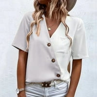 advicd labav gumb dolje košulja žene ljeto ugodno cool v vrat modni kontrast u boji kratki rukavi majica