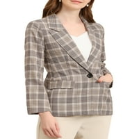 Jedinstvene ponude ženskog kariranog zarezanog repa One Button Blazer jakna