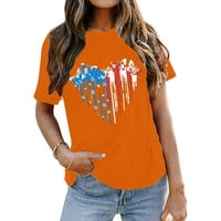 Košulje za žene ženske majice majice modni print modni print kratki rukav pulover udoban gornji narančasti s s