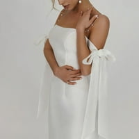 Ženska haljina s ramena, Svečana vjenčanica, tanke maksi haljine, bijela
